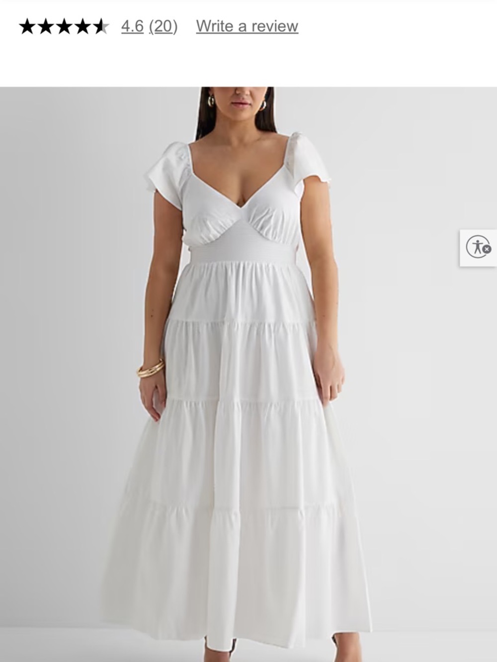 EXPRESS V-Neck Flutter Sleeve Tiered Poplin
Maxi Dress SIZE S NWT